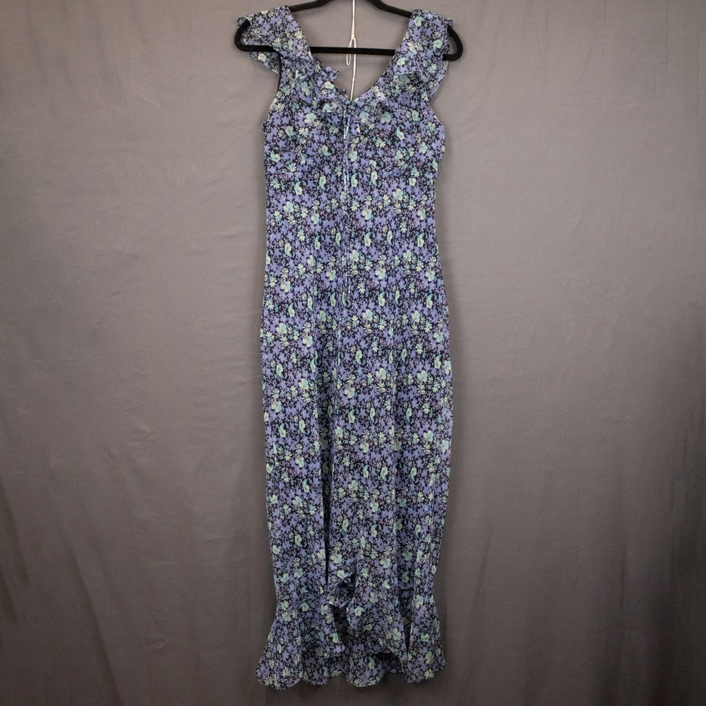 90s Just in Thyme blue ditzy floral print maxi slip dress-12